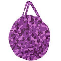 Dark Purple Camouflage Pattern Giant Round Zipper Tote