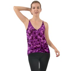 Dark Purple Camouflage Pattern Chiffon Cami