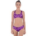 Dark Purple Camouflage Pattern Criss Cross Bikini Set View1