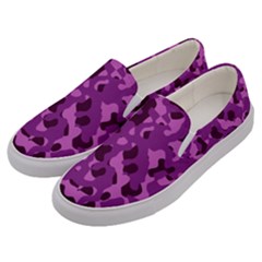 Dark Purple Camouflage Pattern Men s Canvas Slip Ons