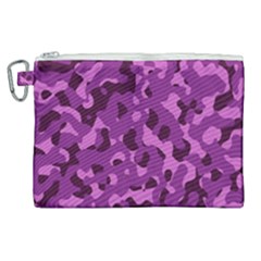 Dark Purple Camouflage Pattern Canvas Cosmetic Bag (XL)