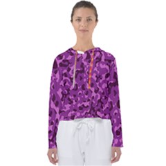 Dark Purple Camouflage Pattern Women s Slouchy Sweat