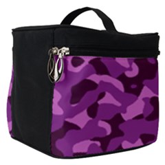 Dark Purple Camouflage Pattern Make Up Travel Bag (small) by SpinnyChairDesigns