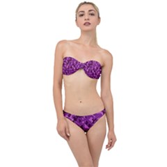 Dark Purple Camouflage Pattern Classic Bandeau Bikini Set