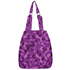 Dark Purple Camouflage Pattern Center Zip Backpack by SpinnyChairDesigns