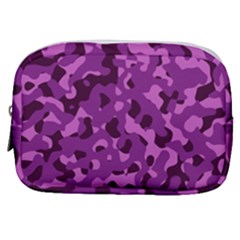 Dark Purple Camouflage Pattern Make Up Pouch (small) by SpinnyChairDesigns