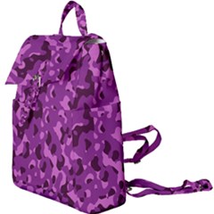 Dark Purple Camouflage Pattern Buckle Everyday Backpack by SpinnyChairDesigns