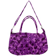 Dark Purple Camouflage Pattern Removal Strap Handbag by SpinnyChairDesigns