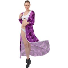 Dark Purple Camouflage Pattern Maxi Chiffon Beach Wrap