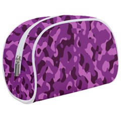 Dark Purple Camouflage Pattern Makeup Case (medium) by SpinnyChairDesigns