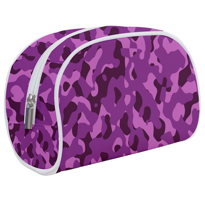 Dark Purple Camouflage Pattern Makeup Case (Medium)