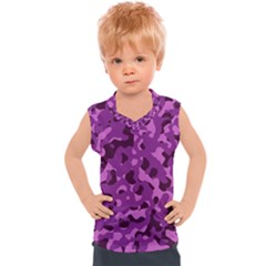 Dark Purple Camouflage Pattern Kids  Sport Tank Top