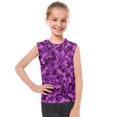 Dark Purple Camouflage Pattern Kids  Mesh Tank Top