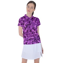 Dark Purple Camouflage Pattern Women s Polo Tee