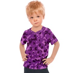 Dark Purple Camouflage Pattern Kids  Sports Tee