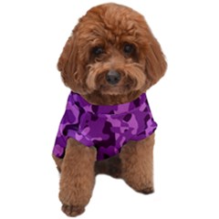 Dark Purple Camouflage Pattern Dog T-shirt by SpinnyChairDesigns