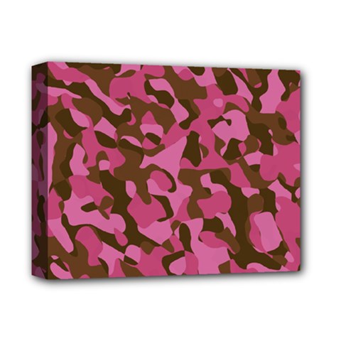 Pink And Brown Camouflage Deluxe Canvas 14  X 11  (stretched) by SpinnyChairDesigns