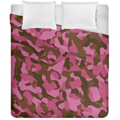 Pink And Brown Camouflage Duvet Cover Double Side (california King Size) by SpinnyChairDesigns