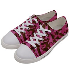 Pink And Brown Camouflage Women s Low Top Canvas Sneakers by SpinnyChairDesigns