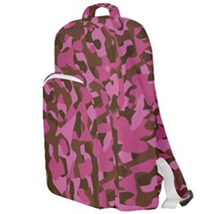 Pink And Brown Camouflage Double Compartment Backpack by SpinnyChairDesigns