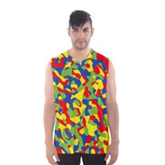 Colorful Rainbow Camouflage Pattern Men s Basketball Tank Top by SpinnyChairDesigns