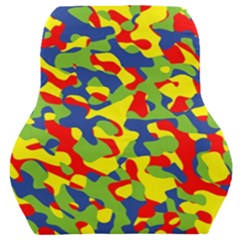 Colorful Rainbow Camouflage Pattern Car Seat Back Cushion  by SpinnyChairDesigns