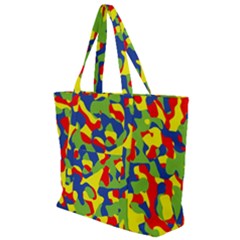 Colorful Rainbow Camouflage Pattern Zip Up Canvas Bag by SpinnyChairDesigns