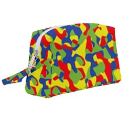 Colorful Rainbow Camouflage Pattern Wristlet Pouch Bag (large) by SpinnyChairDesigns