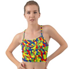 Colorful Rainbow Camouflage Pattern Mini Tank Bikini Top by SpinnyChairDesigns