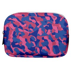 Blue And Pink Camouflage Pattern Make Up Pouch (small)