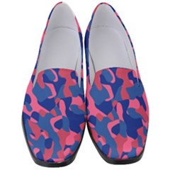 Blue And Pink Camouflage Pattern Women s Classic Loafer Heels by SpinnyChairDesigns