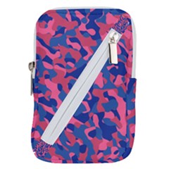 Blue And Pink Camouflage Pattern Belt Pouch Bag (small) by SpinnyChairDesigns