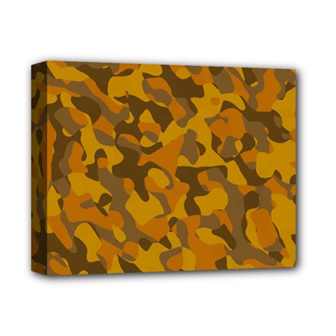 Brown And Orange Camouflage Deluxe Canvas 14  X 11  (stretched) by SpinnyChairDesigns