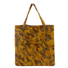 Brown And Orange Camouflage Grocery Tote Bag by SpinnyChairDesigns