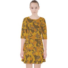 Brown And Orange Camouflage Pocket Dress by SpinnyChairDesigns