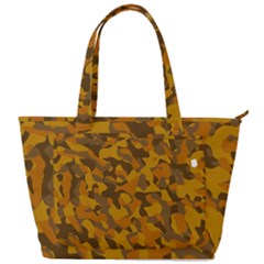 Brown And Orange Camouflage Back Pocket Shoulder Bag  by SpinnyChairDesigns