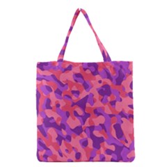 Pink And Purple Camouflage Grocery Tote Bag by SpinnyChairDesigns