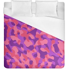 Pink And Purple Camouflage Duvet Cover (king Size) by SpinnyChairDesigns