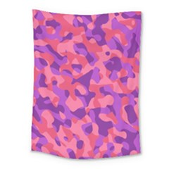 Pink And Purple Camouflage Medium Tapestry by SpinnyChairDesigns