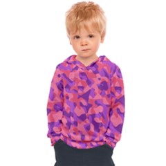 Pink And Purple Camouflage Kids  Overhead Hoodie by SpinnyChairDesigns