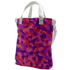 Pink And Purple Camouflage Canvas Messenger Bag by SpinnyChairDesigns