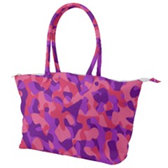 Pink And Purple Camouflage Canvas Shoulder Bag by SpinnyChairDesigns