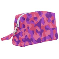 Pink And Purple Camouflage Wristlet Pouch Bag (large) by SpinnyChairDesigns