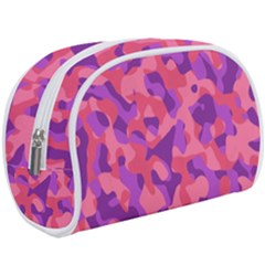 Pink And Purple Camouflage Makeup Case (large) by SpinnyChairDesigns