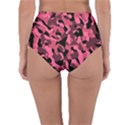 Black and Pink Camouflage Pattern Reversible High-Waist Bikini Bottoms View2