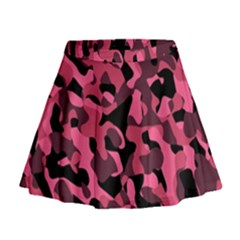 Black And Pink Camouflage Pattern Mini Flare Skirt by SpinnyChairDesigns