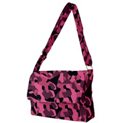 Black And Pink Camouflage Pattern Full Print Messenger Bag (s) by SpinnyChairDesigns