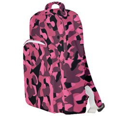 Black And Pink Camouflage Pattern Double Compartment Backpack by SpinnyChairDesigns