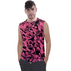 Black And Pink Camouflage Pattern Men s Regular Tank Top by SpinnyChairDesigns