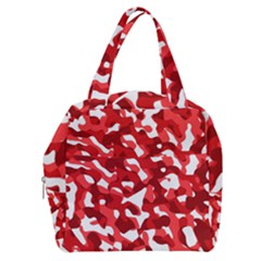 Red And White Camouflage Pattern Boxy Hand Bag